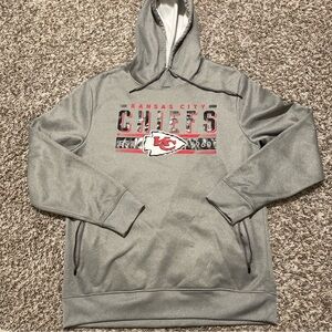 Kansas City Chiefs Hoodie Sweatshirt XL Gray NFL Team Apparel Zip Pockets